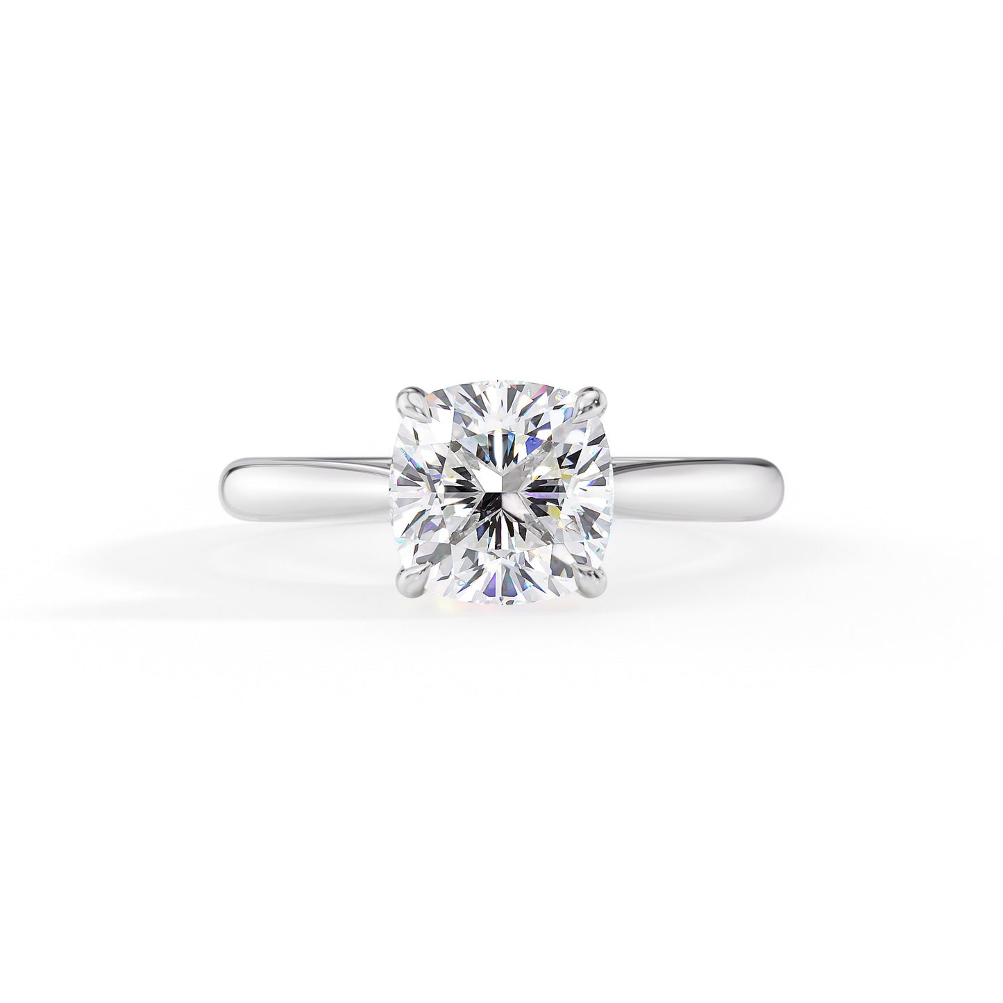 Victoria-1.10 Carats Cushion Moissanite Hidden Halo Engagement Ring