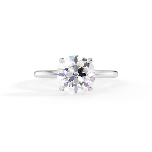 Julia-1.20 Carats Round Moissanite Hidden Halo Engagement Ring