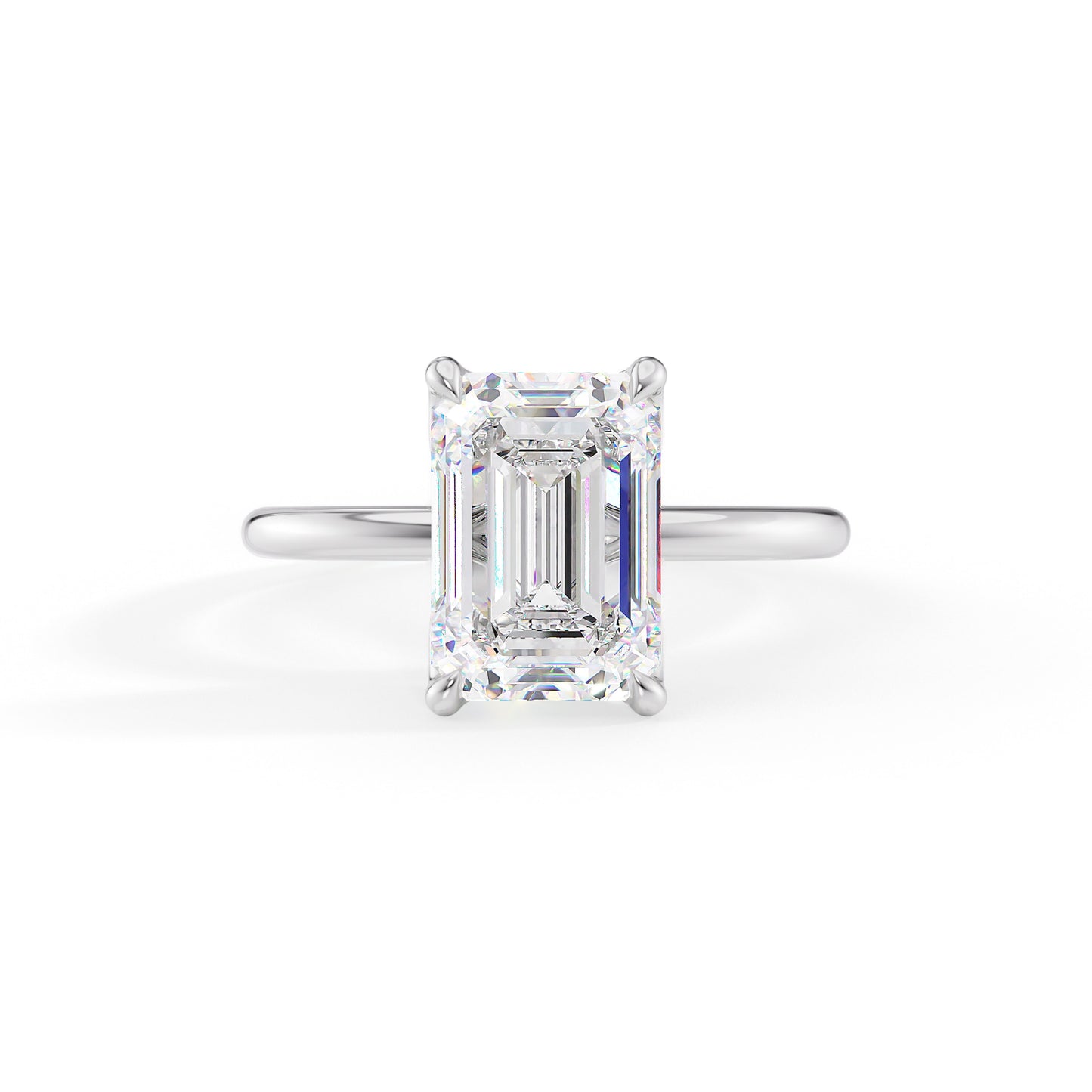 Charlotte-1.20 Carats Emerald Moissanite Solitaire Engagement Ring