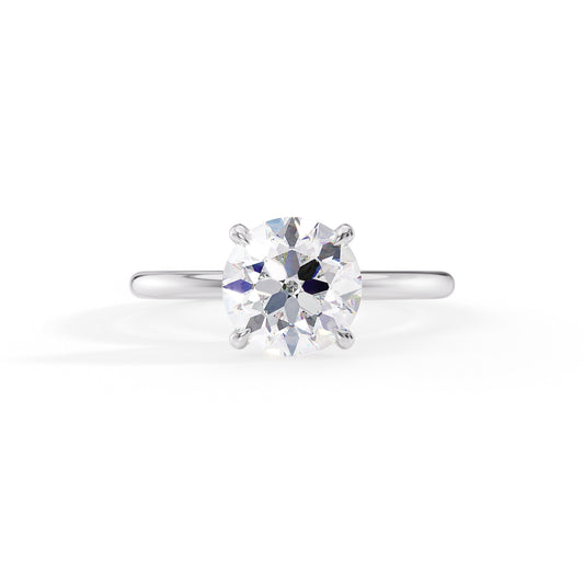 Peyton-1.0 Carats Round Moissanite Solitaire Engagement Ring