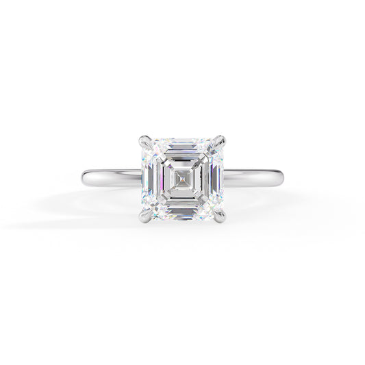 Beatrice-1.0 Carats Asscher Moissanite Solitaire Engagement Ring