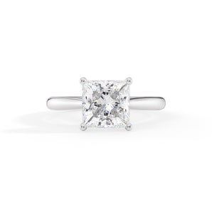 Elizabeth-1.0 Carats Princess Moissanite Hidden Halo Engagement Ring