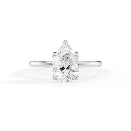 Faith-1.50 Carats Pear Moissanite Solitaire Engagement Ring