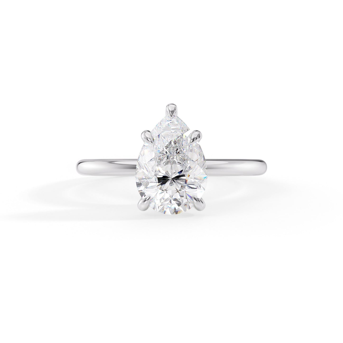 Chloe-1.25 Carats Pear Moissanite Solitaire Engagement Ring