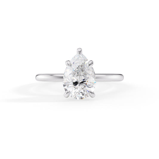 Chloe-1.25 Carats Pear Moissanite Solitaire Engagement Ring