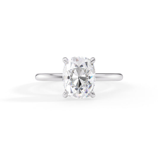 Gabriella-1.50 Carats Cushion Moissanite Solitaire Engagement Ring