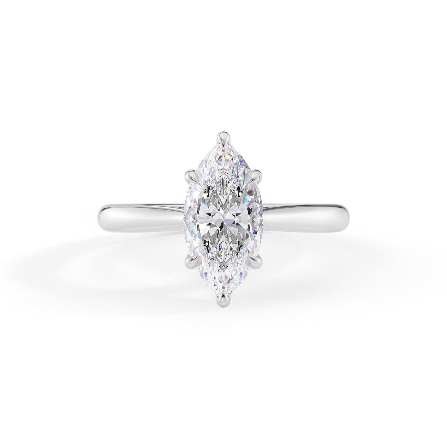 Zoe-1.0 Carats Marquise Moissanite Hidden Halo Engagement Ring