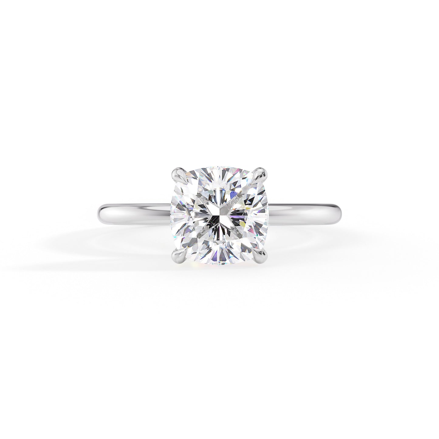 Lily-1.30 Carats Cushion Moissanite Solitaire Engagement Ring