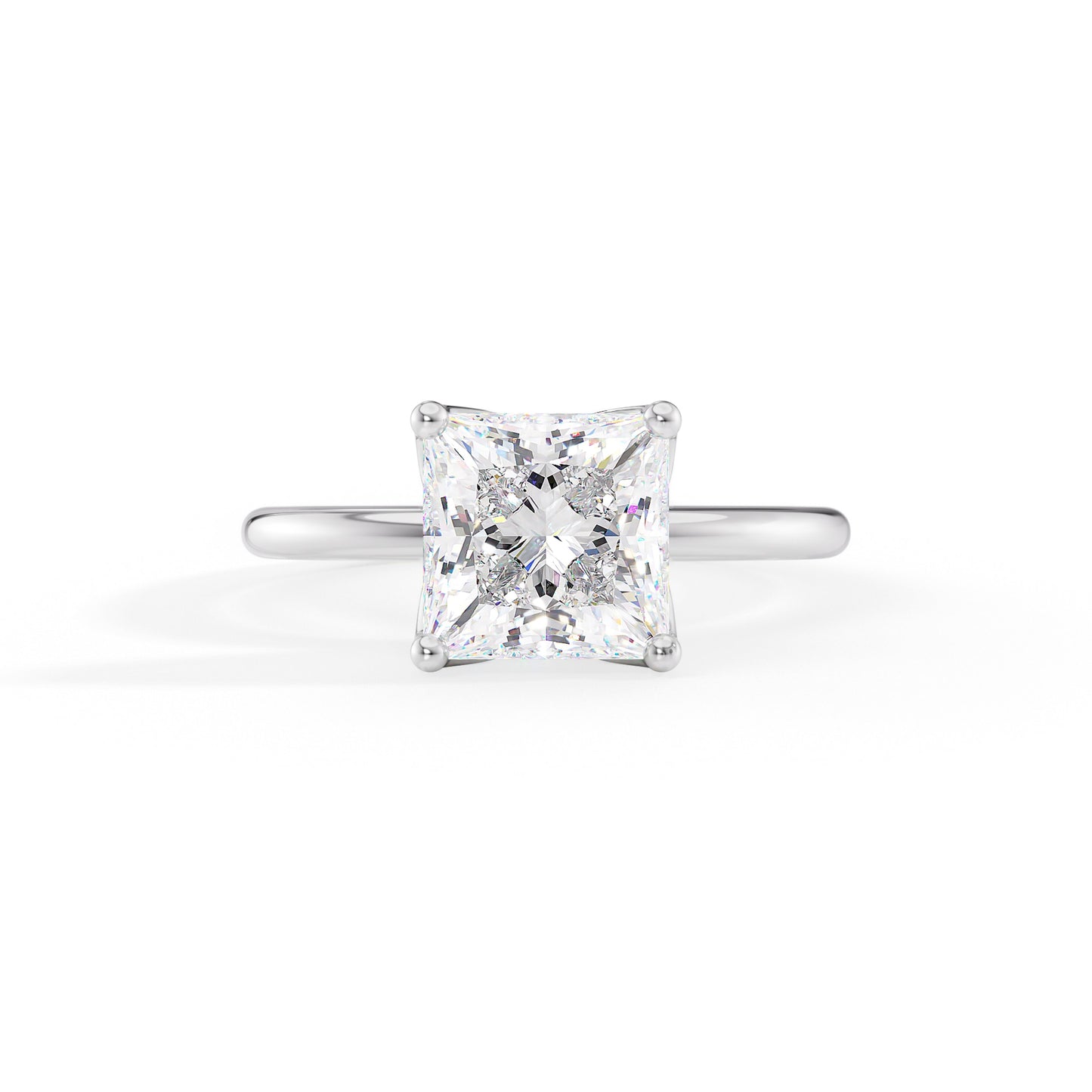 Katherine-2.50 Carats Princess Moissanite Solitaire Engagement Ring