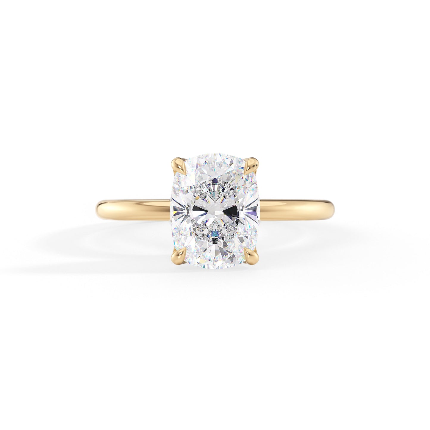 Clara-1.30 Carats Cushion Moissanite Solitaire Engagement Ring