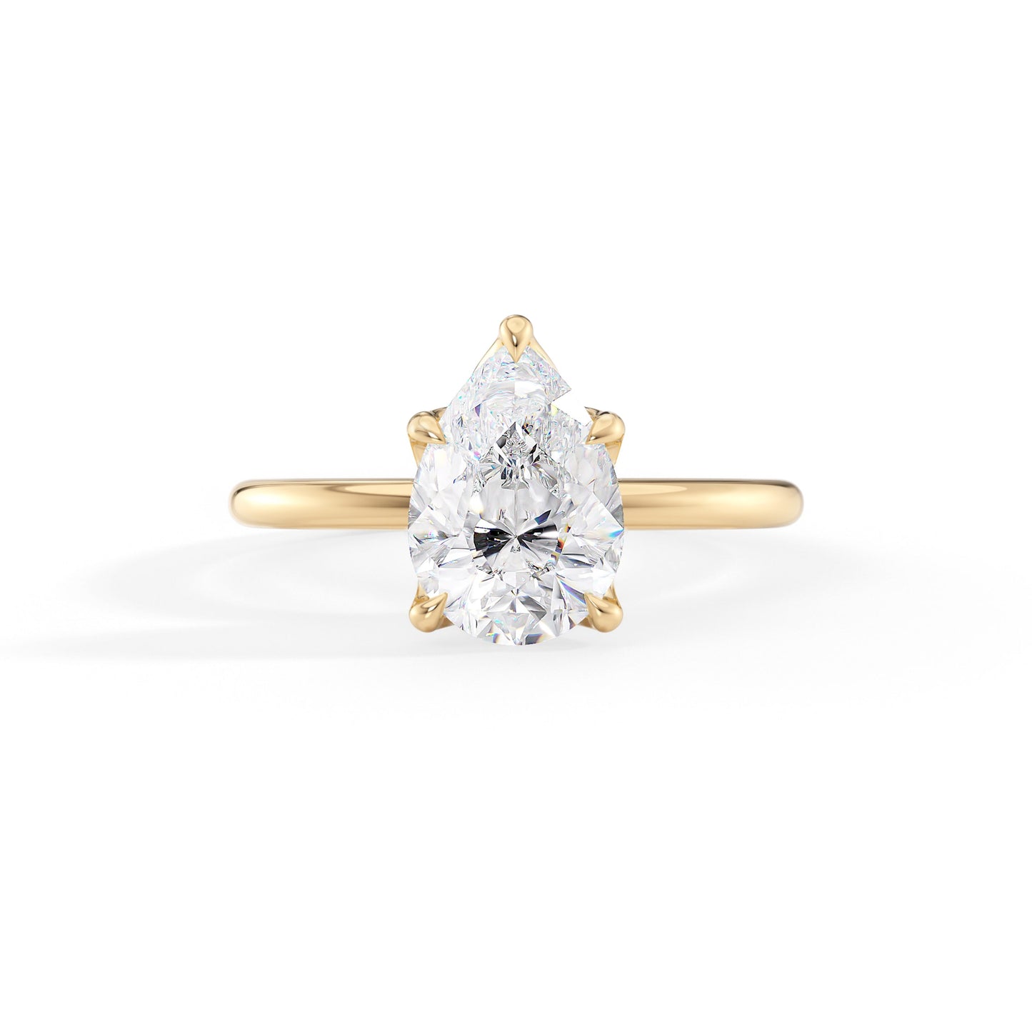 Faith-1.50 Carats Pear Moissanite Solitaire Engagement Ring