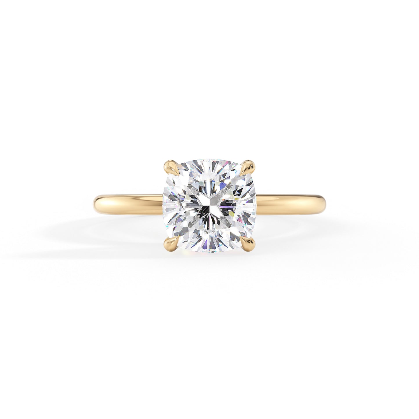 Lily-1.30 Carats Cushion Moissanite Solitaire Engagement Ring