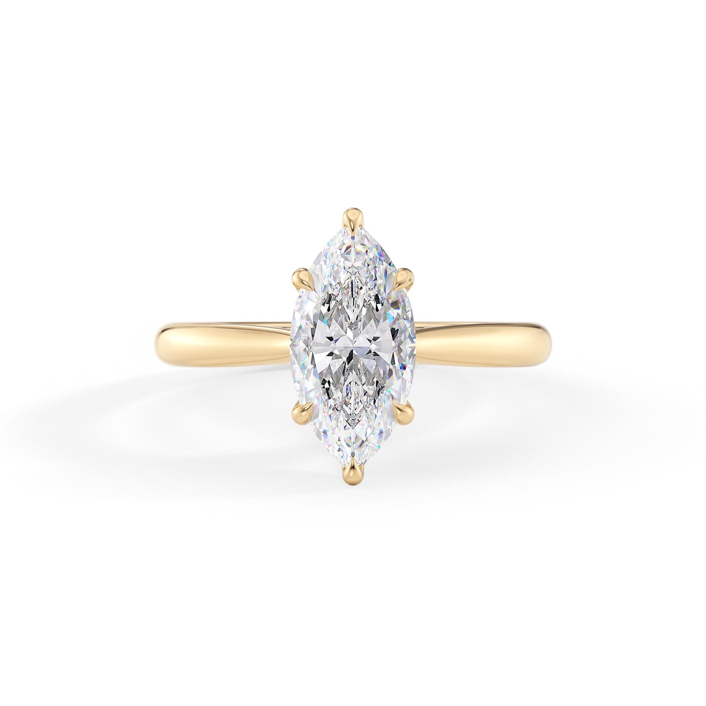 Zoe-1.0 Carats Marquise Moissanite Hidden Halo Engagement Ring