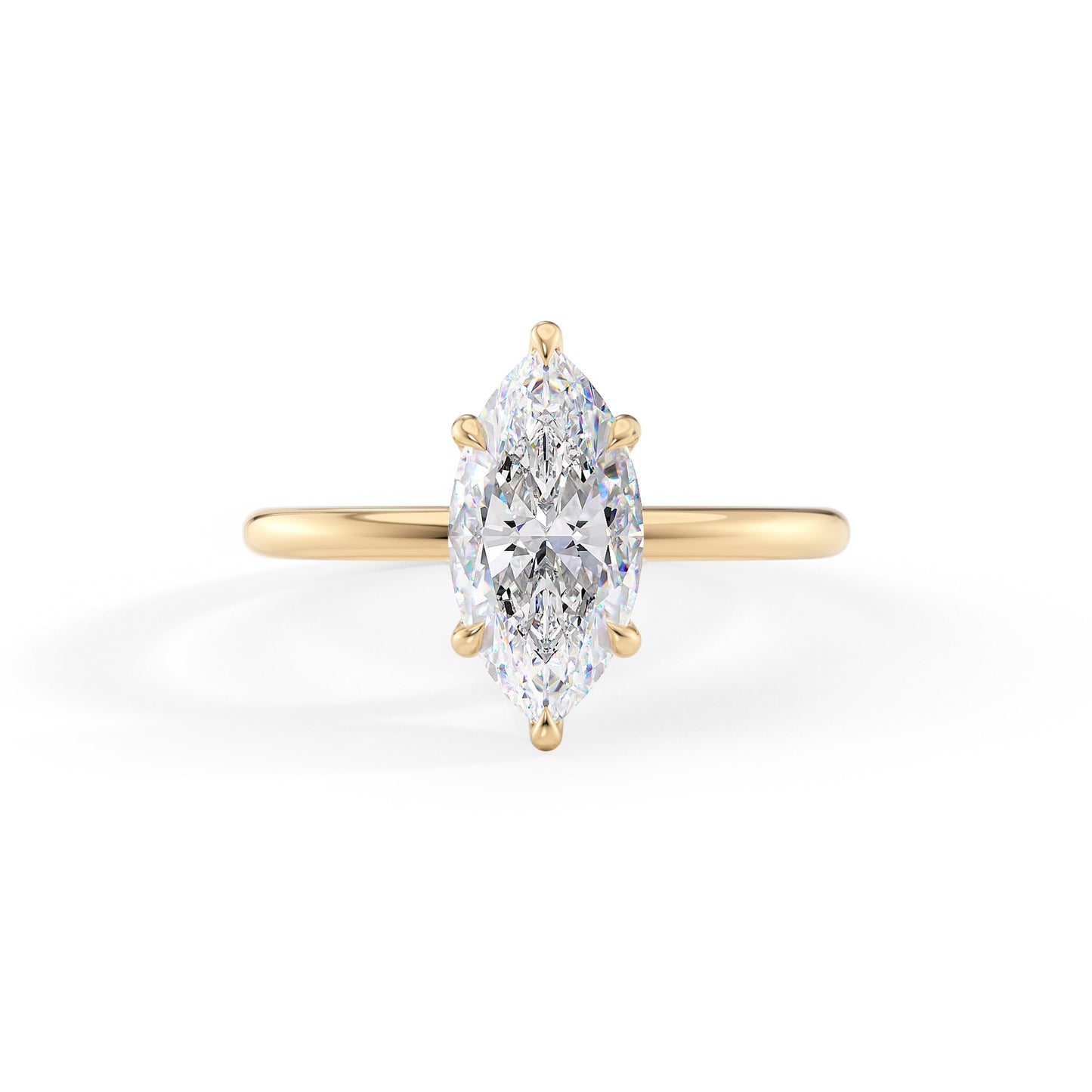 Gracie-1.0 Carats Marquise Moissanite Hidden Halo Engagement Ring