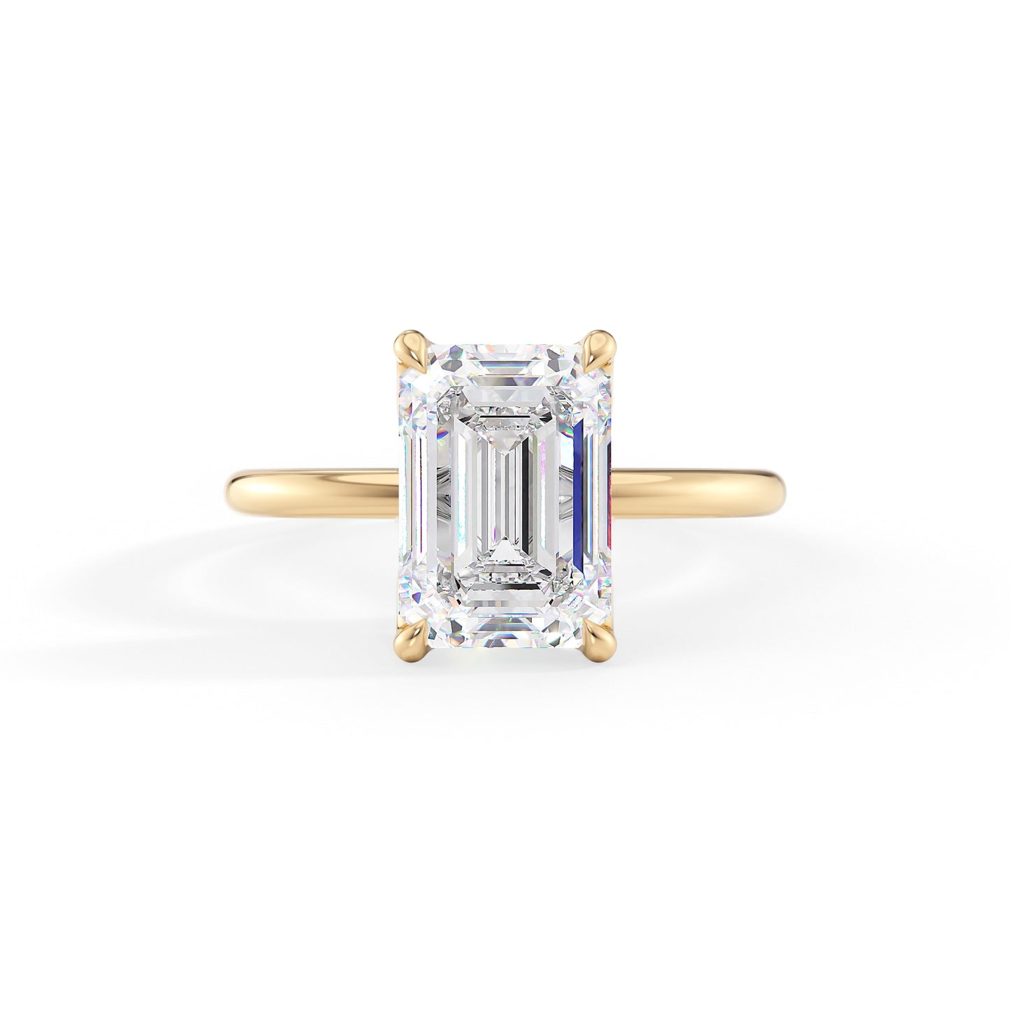 Charlotte-1.20 Carats Emerald Moissanite Solitaire Engagement Ring