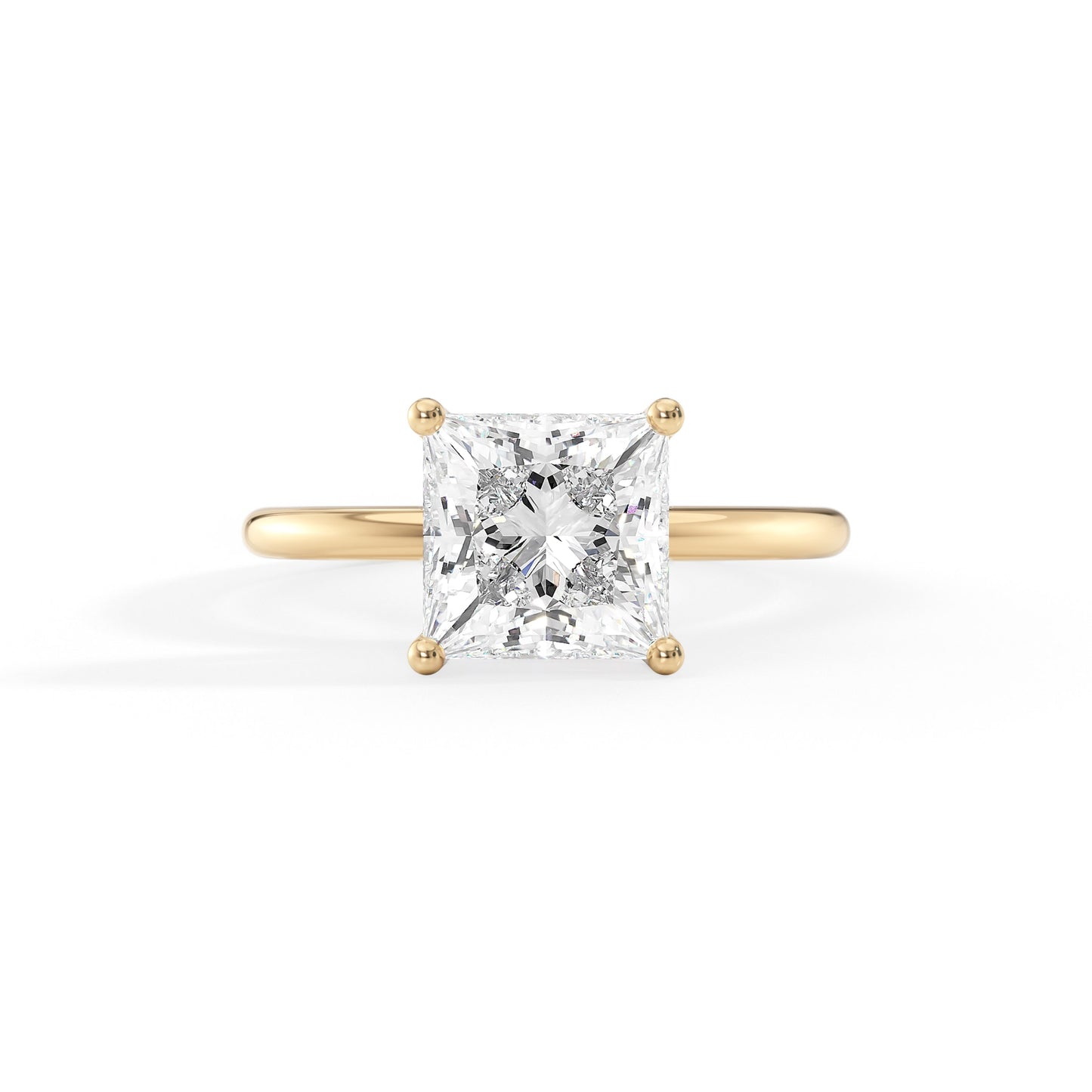 Hadley-1.70 Carats Princess Moissanite Solitaire Engagement Ring