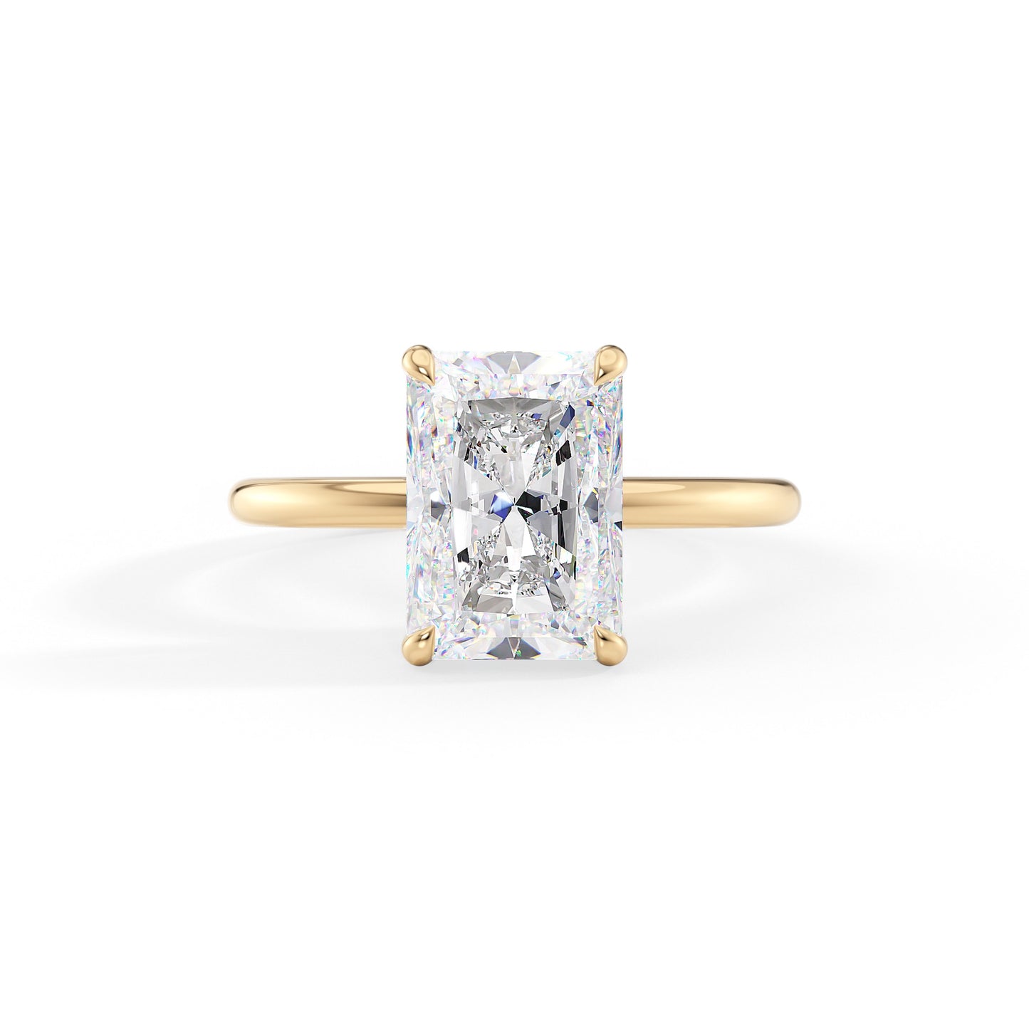 Athena-2.0 Carats Radiant Moissanite Hidden Halo Engagement Ring