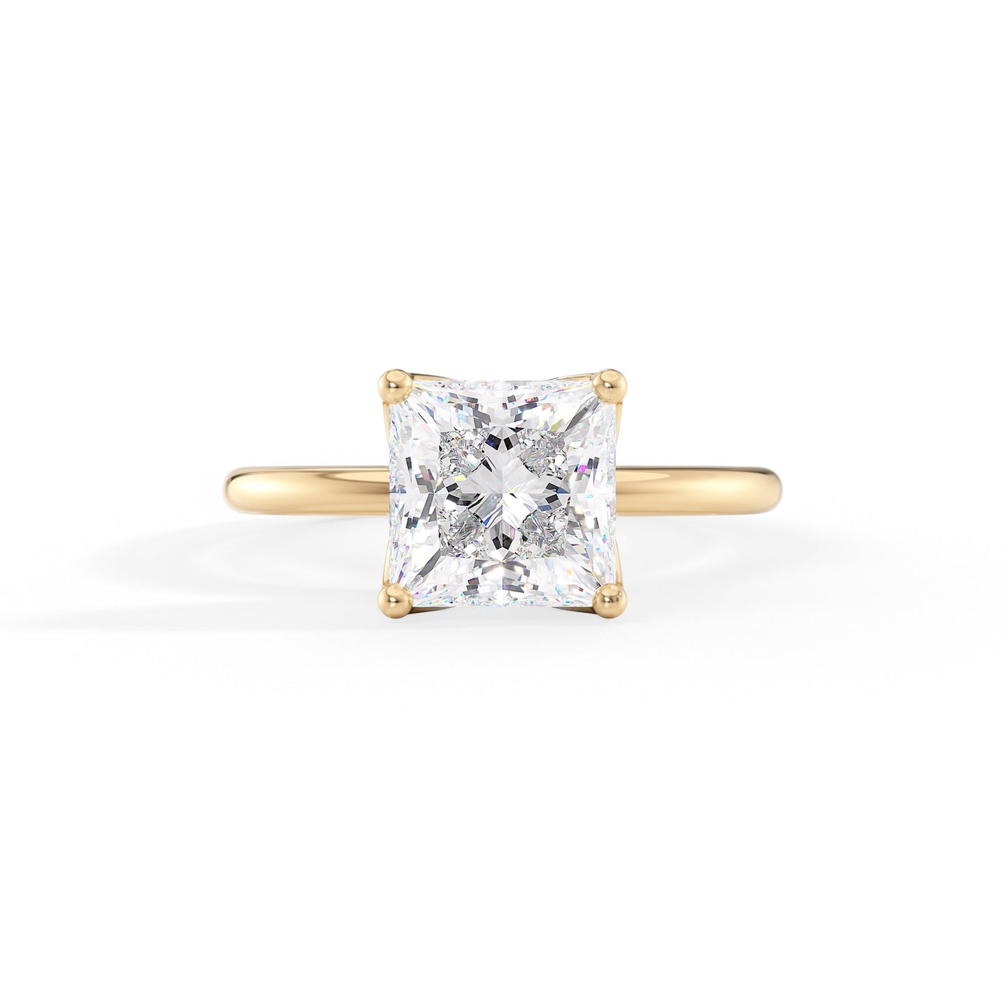 Katherine-2.50 Carats Princess Moissanite Solitaire Engagement Ring