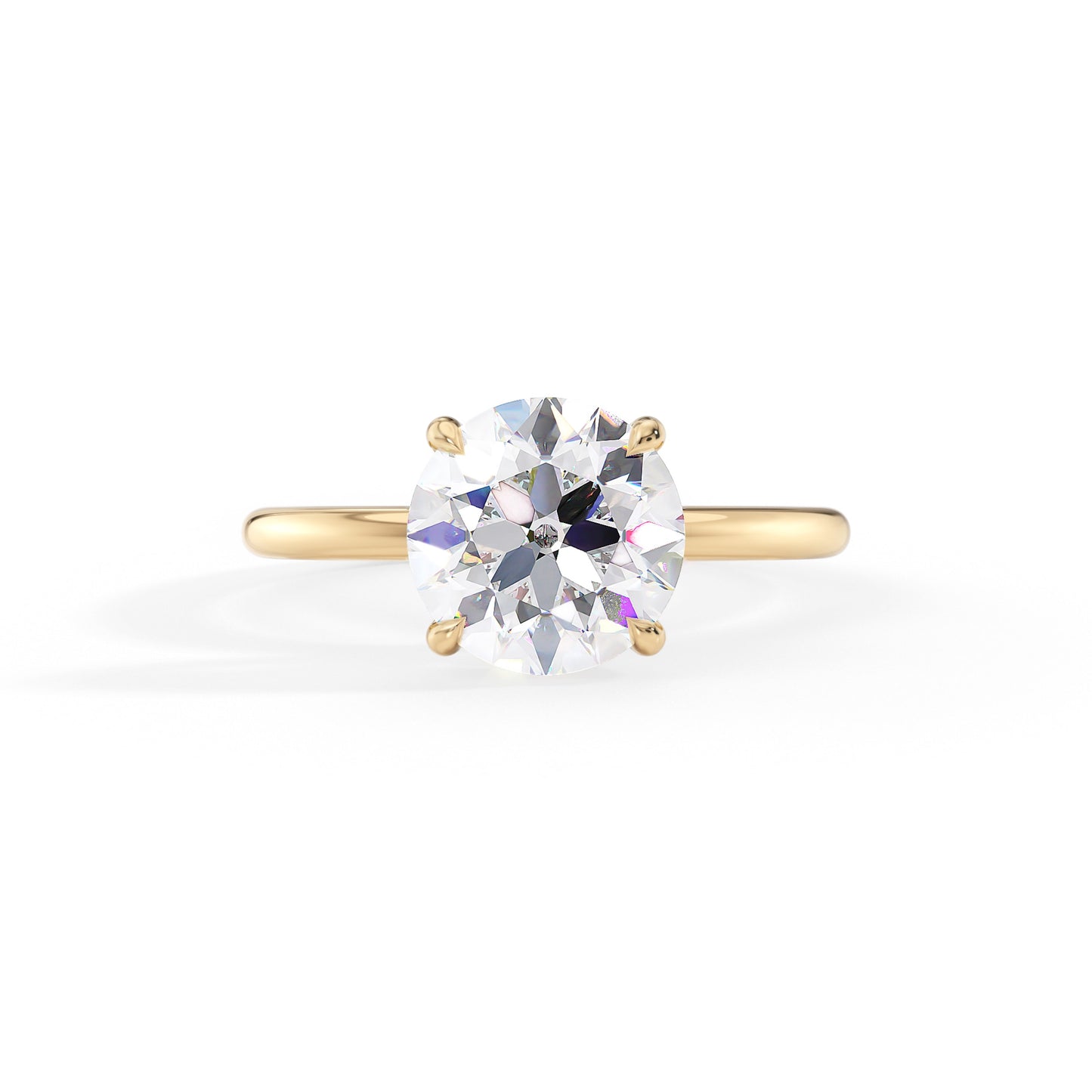 Julia-1.20 Carats Round Moissanite Hidden Halo Engagement Ring