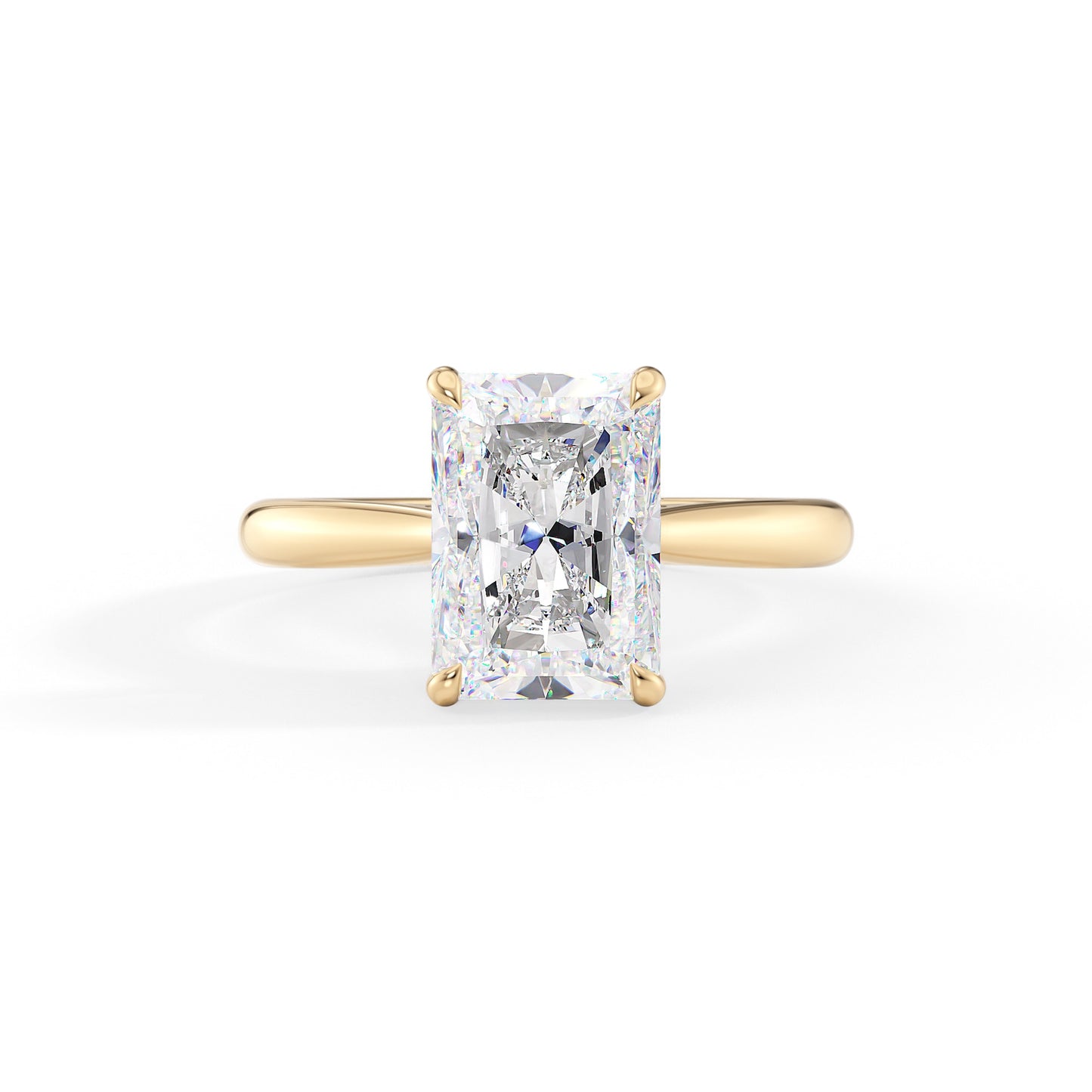 Molly-1.20 Carats Radiant Moissanite Hidden Halo Engagement Ring