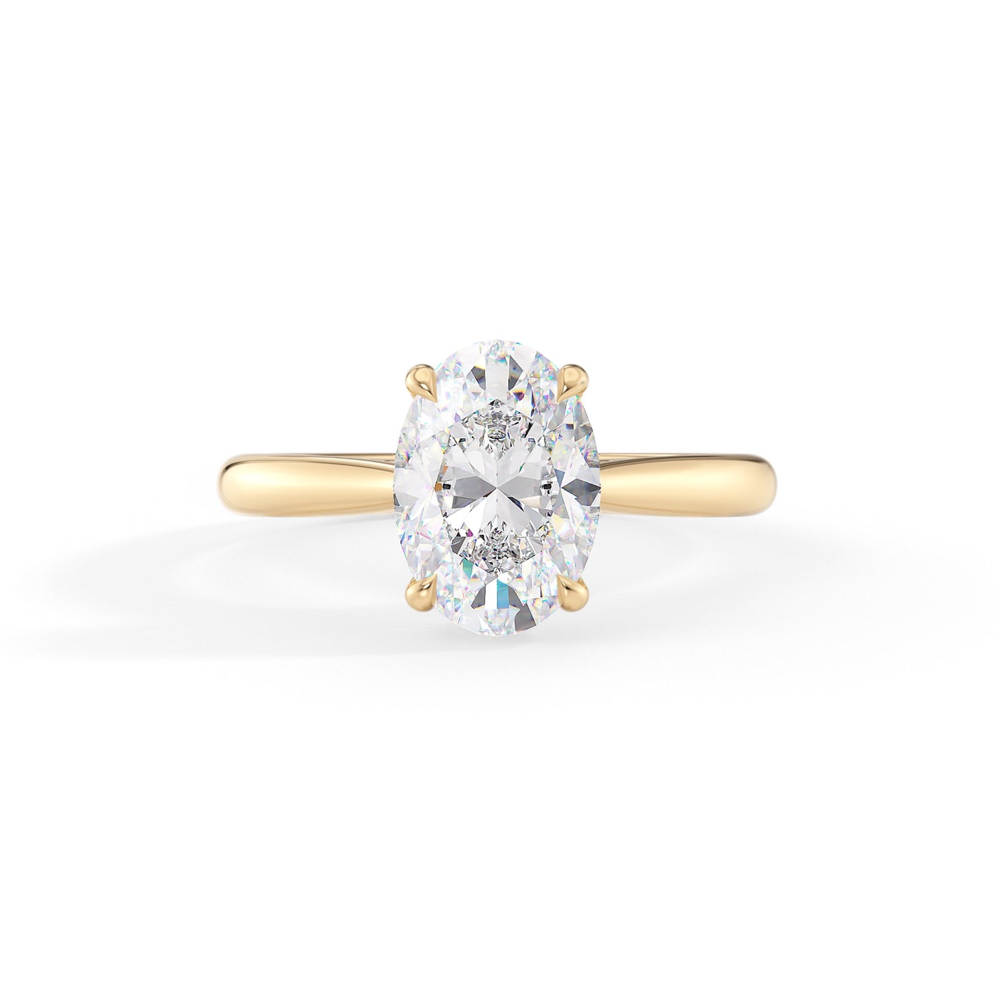 Bella-1.0 Carats Oval Moissanite Hidden Halo Engagement Ring