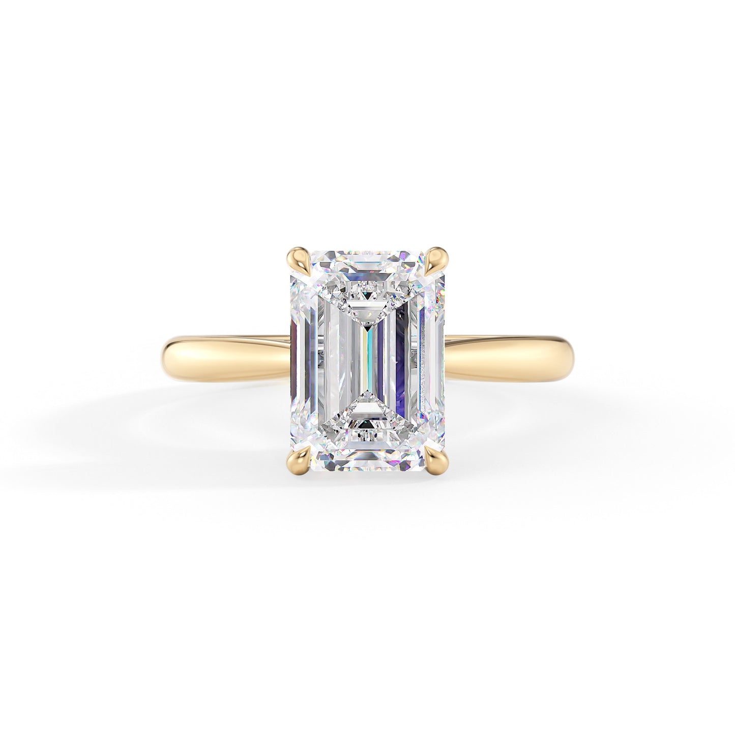Willow-1.20 Carats Emerald Moissanite Hidden Halo Engagement Ring