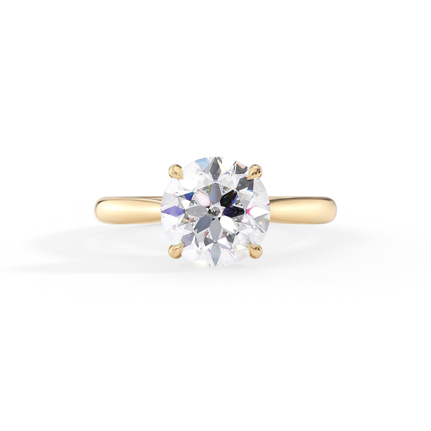 Emma-1.20 Carats Round Moissanite Hidden Halo Engagement Ring