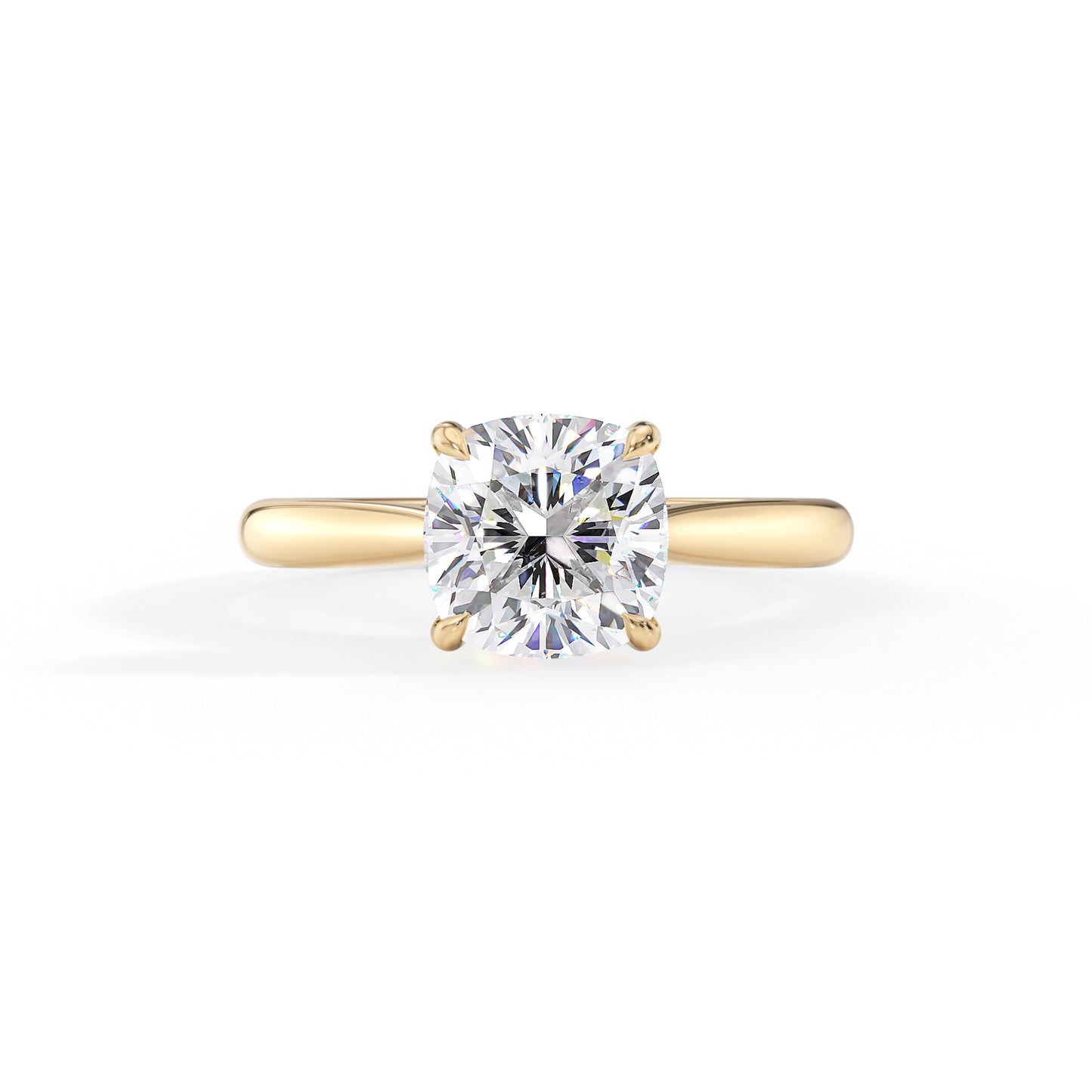 Victoria-1.10 Carats Cushion Moissanite Hidden Halo Engagement Ring