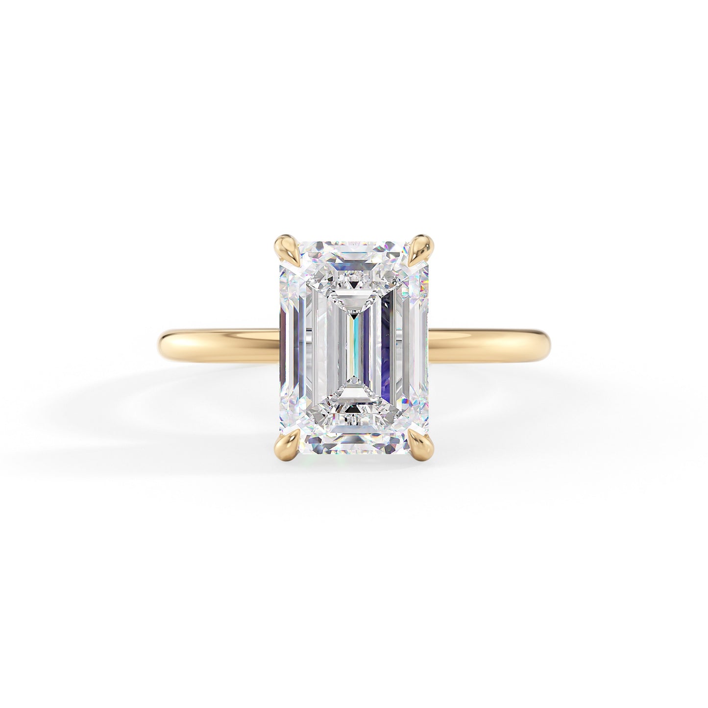 Autumn-2.0 Carats Emerald Moissanite Solitaire Engagement Ring