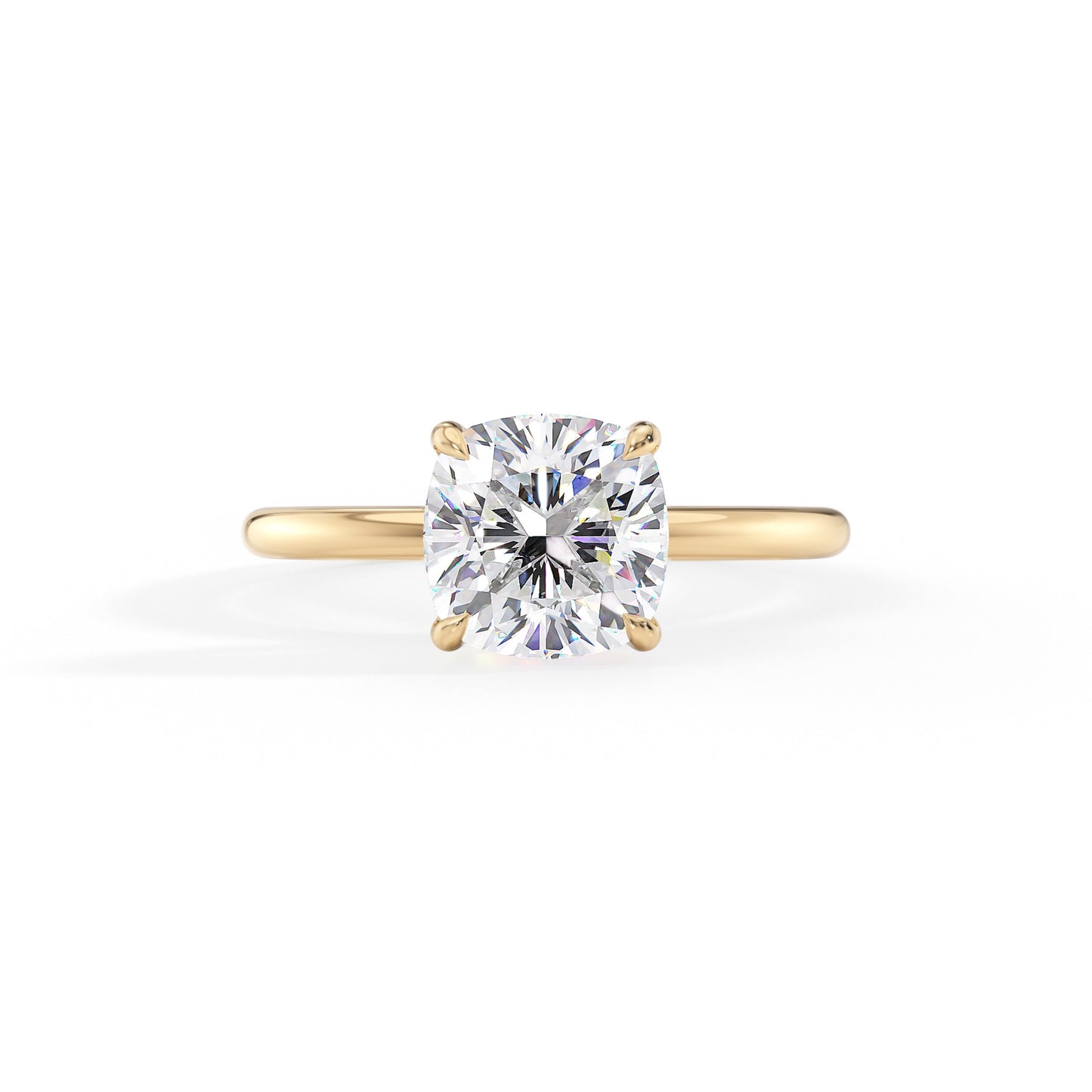 Brielle-1.30 Carats Cushion Moissanite Hidden Halo Engagement Ring