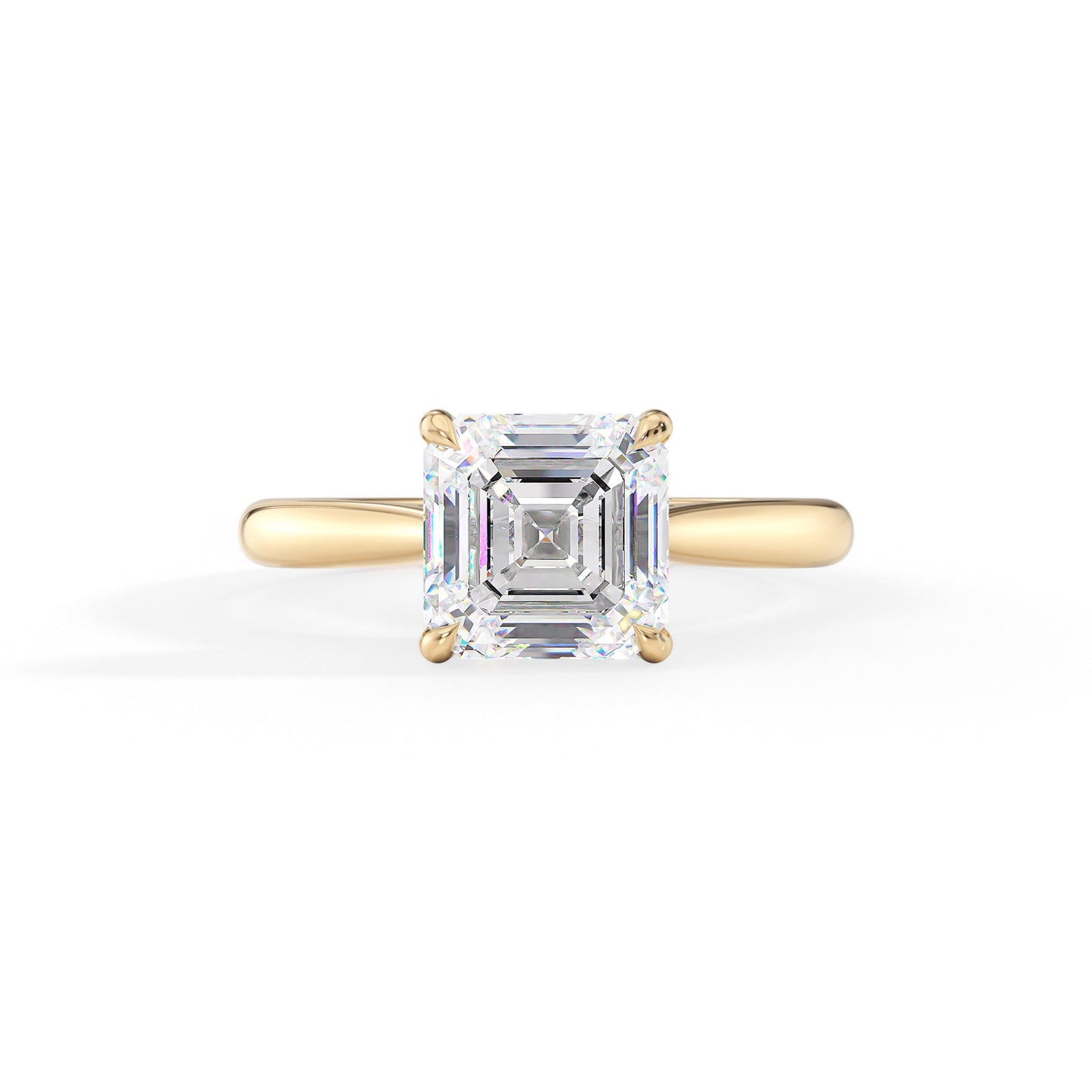 Taylor-1.0 Carats Asscher Moissanite Hidden Halo Engagement Ring