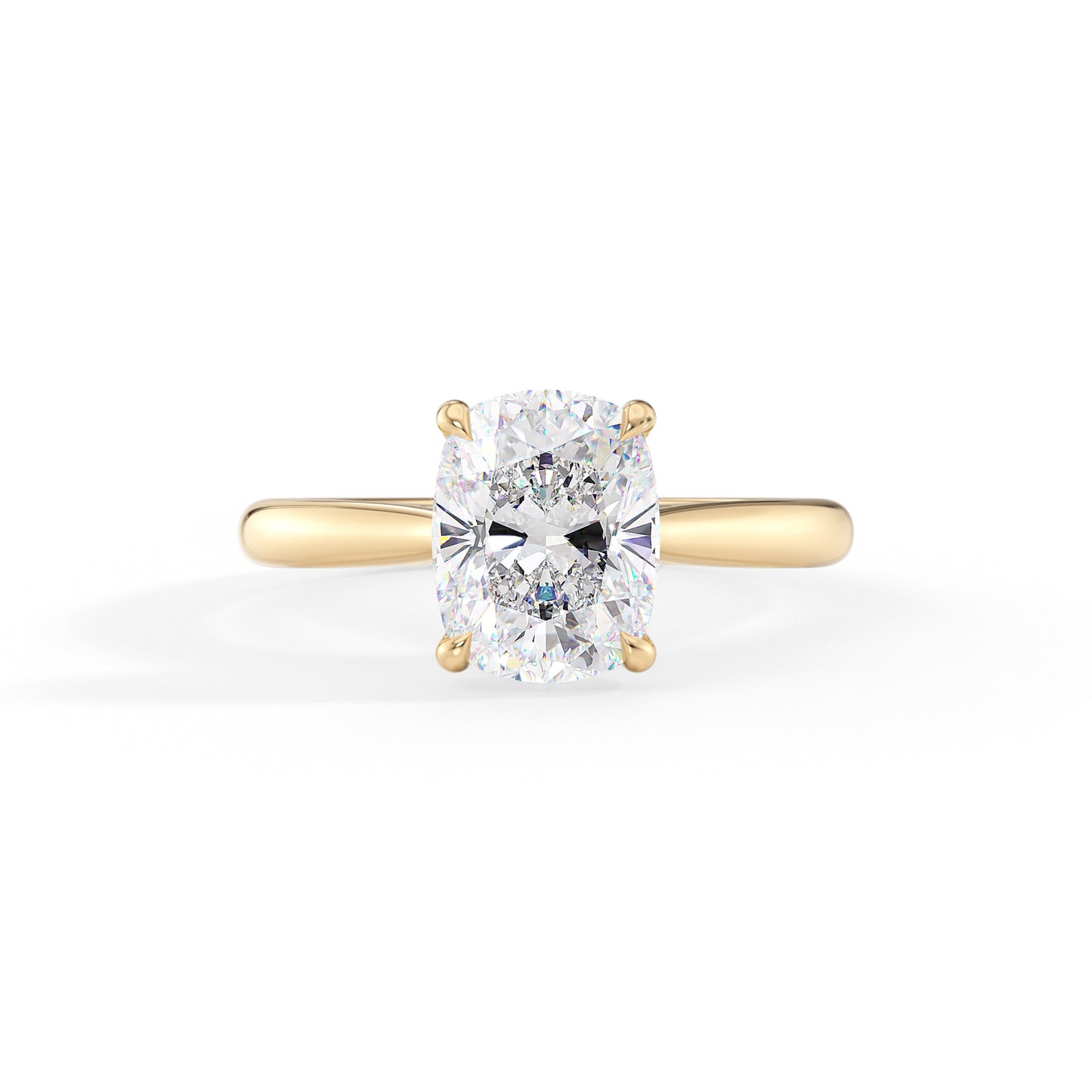 Eleanor-1.30 Carats Cushion Moissanite Hidden Halo Engagement Ring