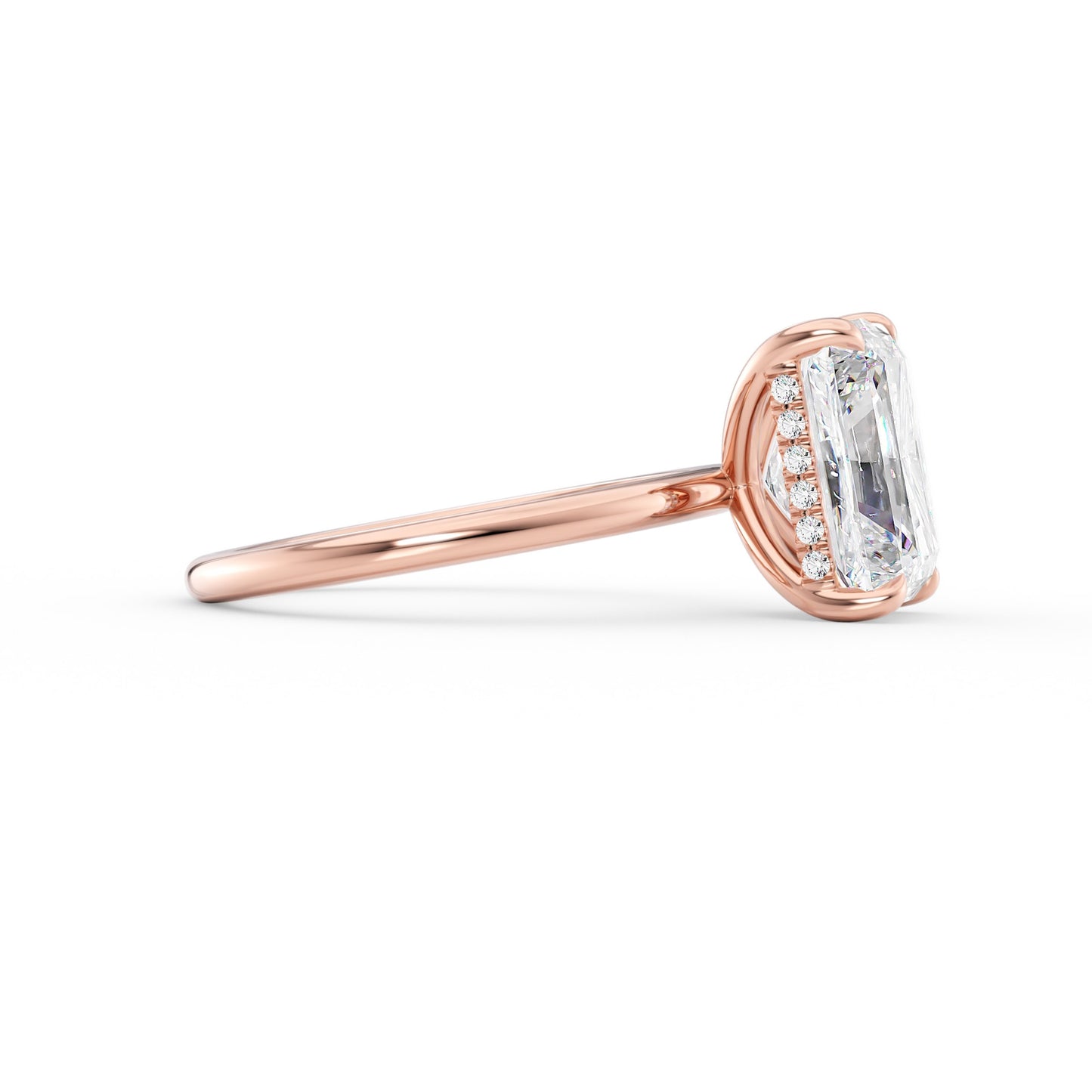 Athena-2.0 Carats Radiant Moissanite Hidden Halo Engagement Ring