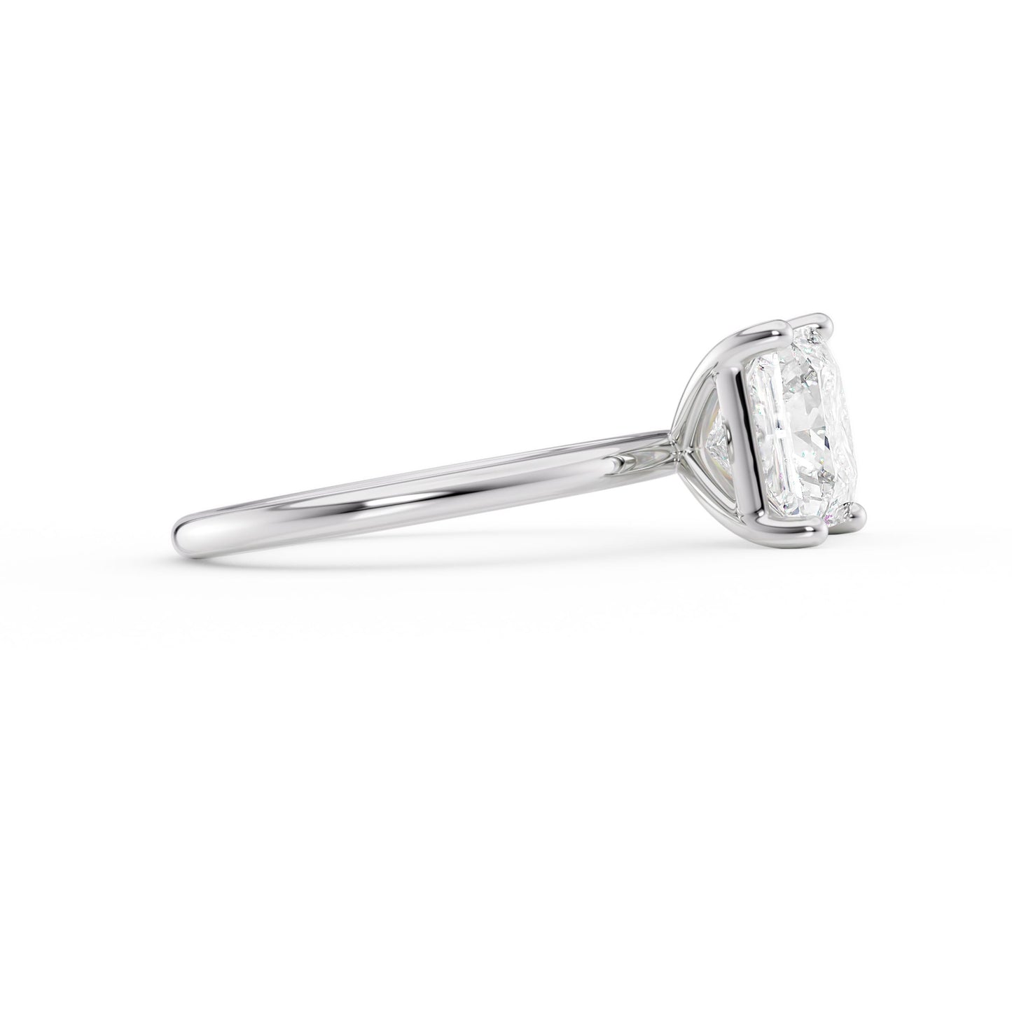 Hadley-1.70 Carats Princess Moissanite Solitaire Engagement Ring