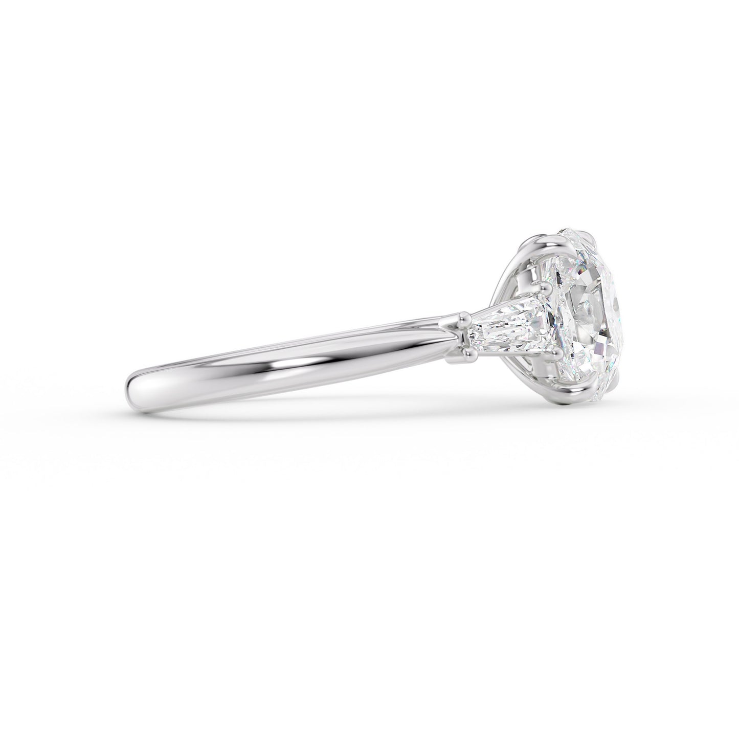 Summer-2.20 Carats Cushion Moissanite Three Stone Engagement Ring