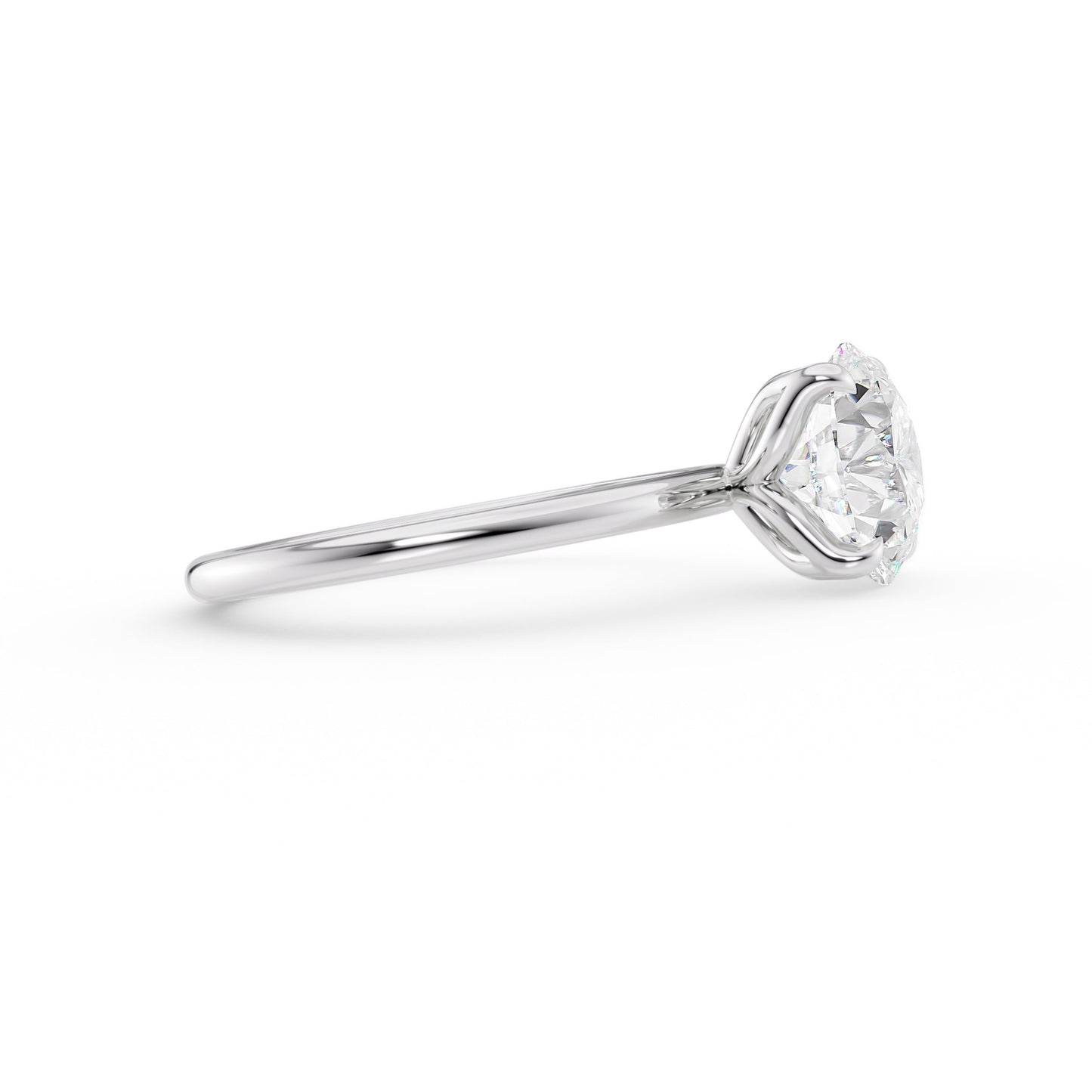 Emery-2.20 Carats Round Moissanite Solitaire Engagement Ring