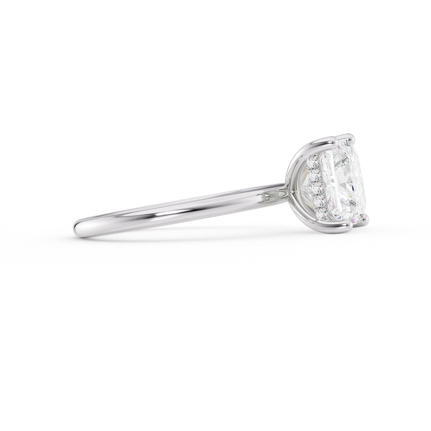 Emery-2.10 Carats Princess Moissanite Hidden Halo Engagement Ring