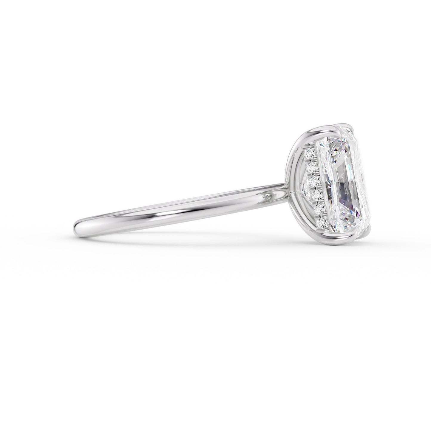 Athena-2.0 Carats Radiant Moissanite Hidden Halo Engagement Ring