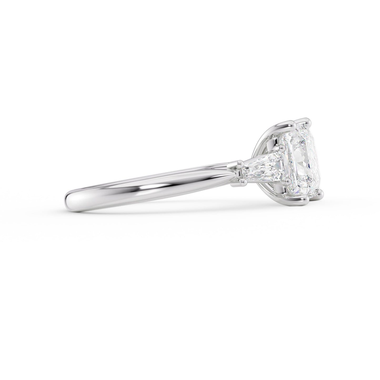 Rachel-2.10 Carats Princess Moissanite Three Stone Engagement Ring