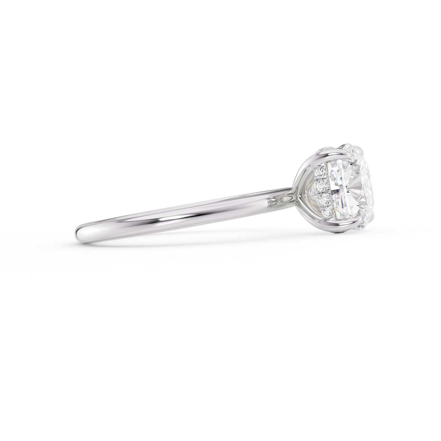 Brielle-1.30 Carats Cushion Moissanite Hidden Halo Engagement Ring