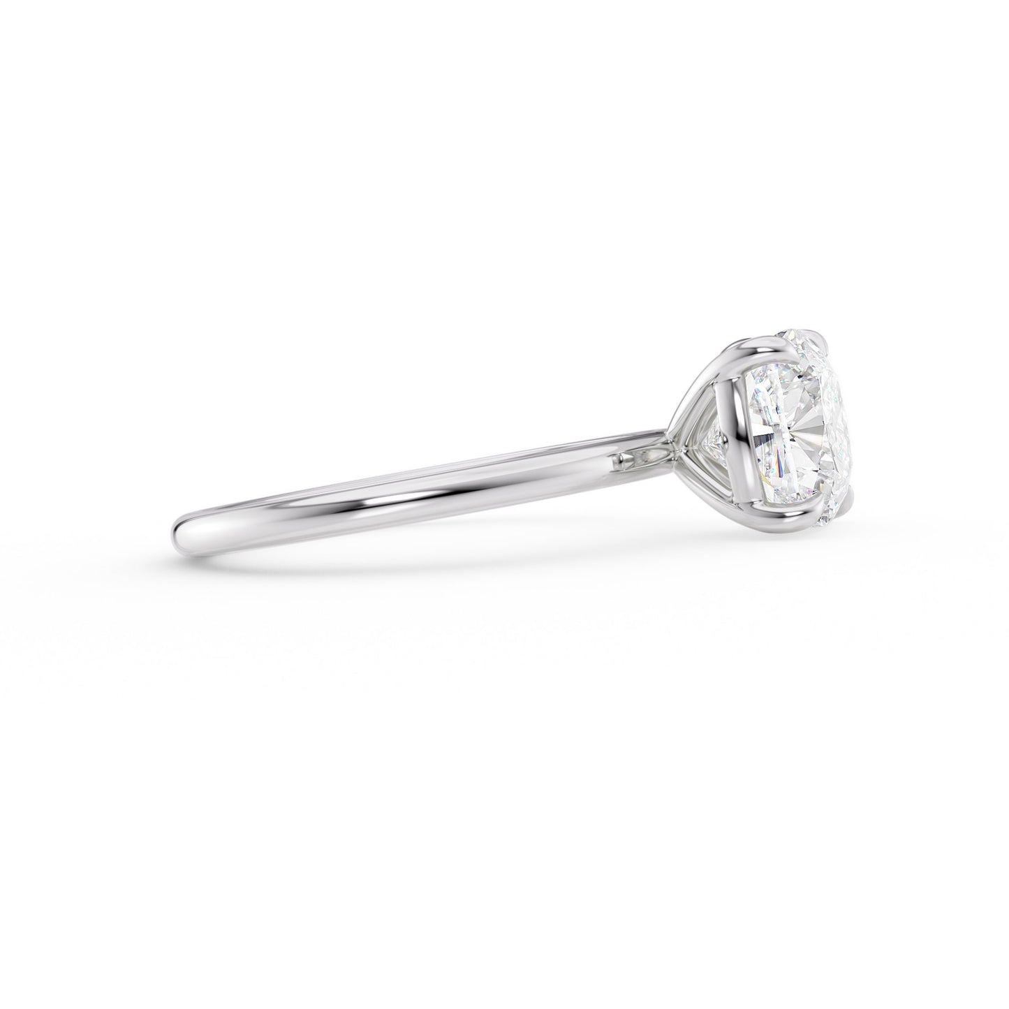 Lily-1.30 Carats Cushion Moissanite Solitaire Engagement Ring