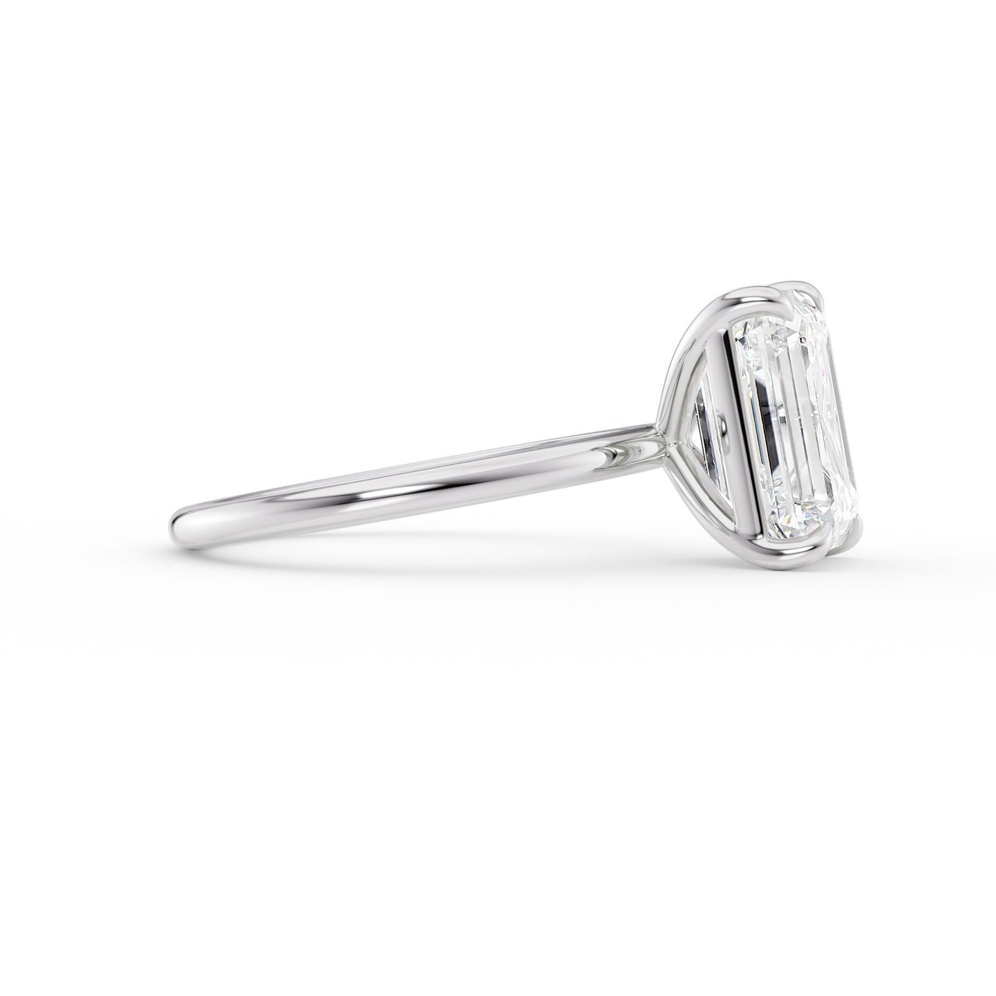 Autumn-2.0 Carats Emerald Moissanite Solitaire Engagement Ring