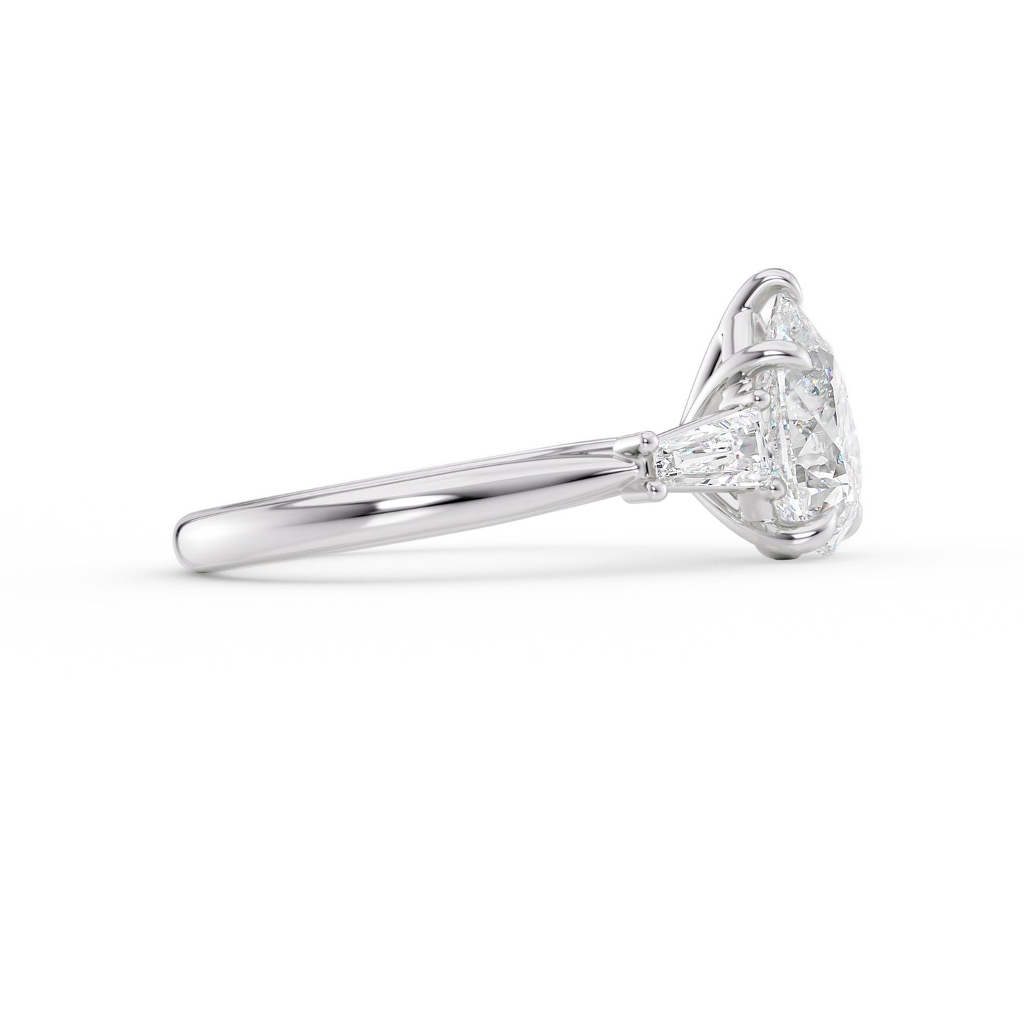 Reagan-1.80 Carats Pear Moissanite Three Stone Engagement Ring