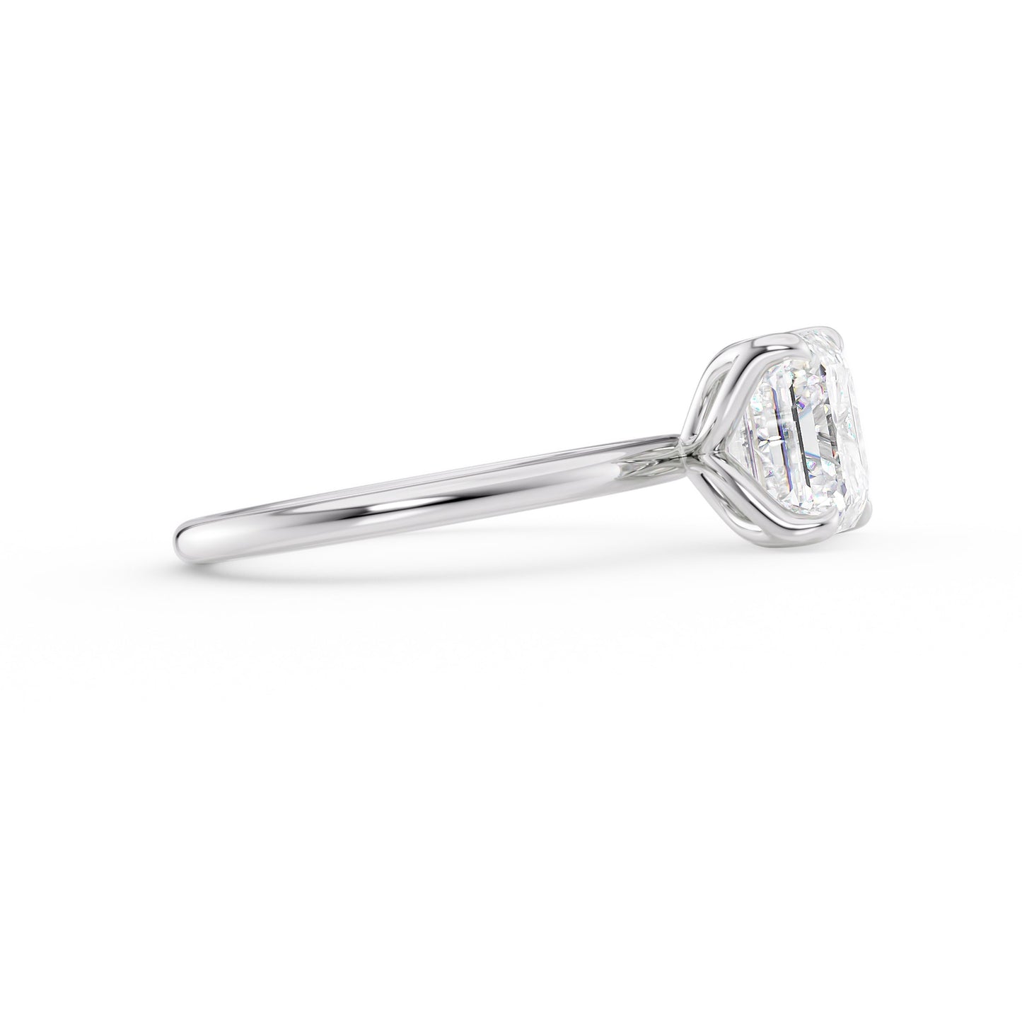Daisy-1.0 Carats Asscher Moissanite Solitaire Engagement Ring