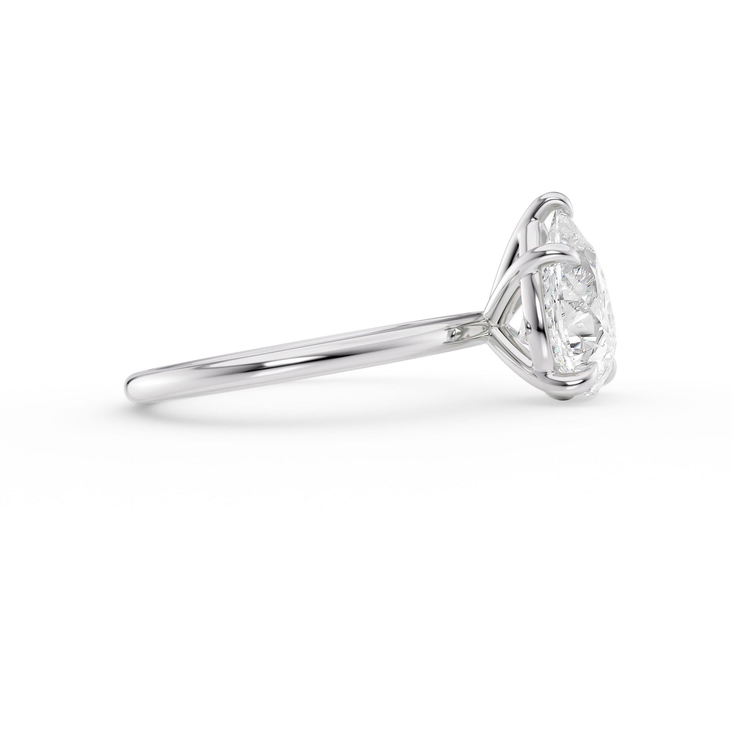 Chloe-1.25 Carats Pear Moissanite Solitaire Engagement Ring