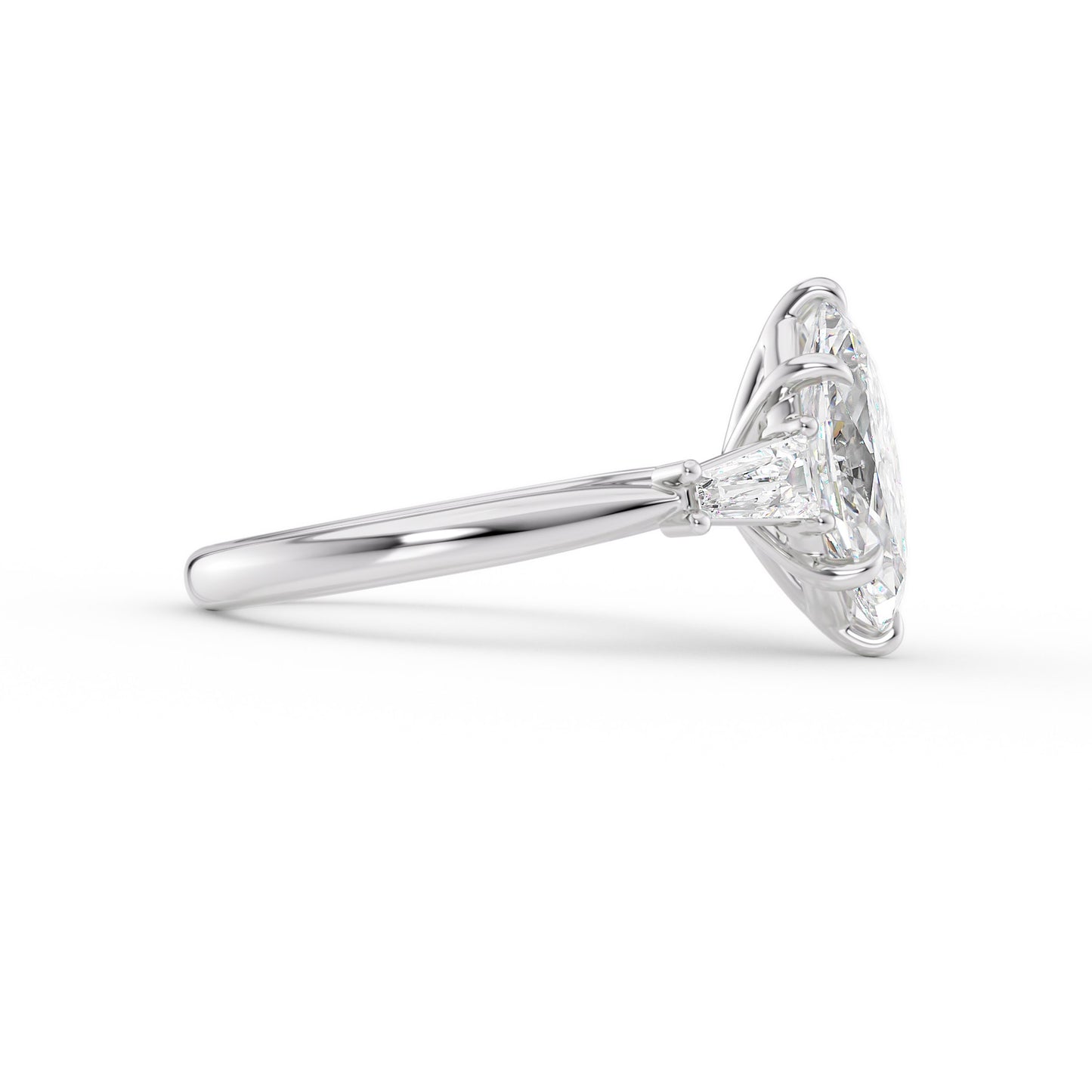 Madison-1.80 Carats Marquise Moissanite Three Stone Engagement Ring
