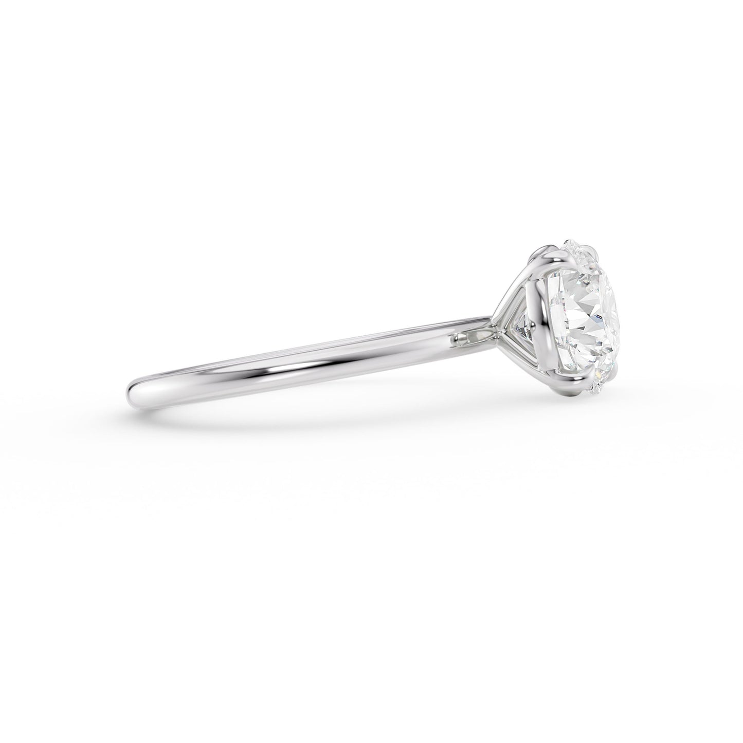 Ariana-1.0 Carats Round Moissanite Solitaire Engagement Ring