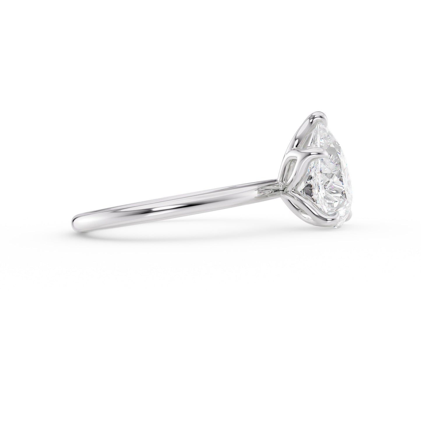 Faith-1.50 Carats Pear Moissanite Solitaire Engagement Ring