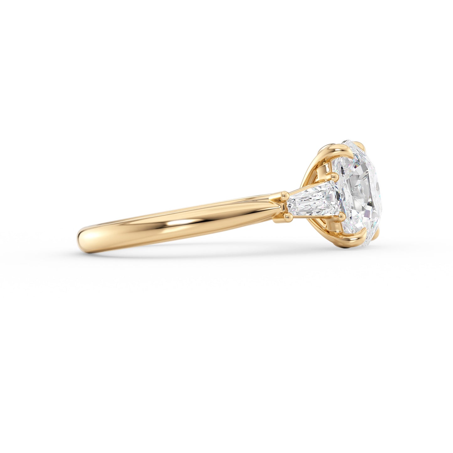 Summer-2.20 Carats Cushion Moissanite Three Stone Engagement Ring