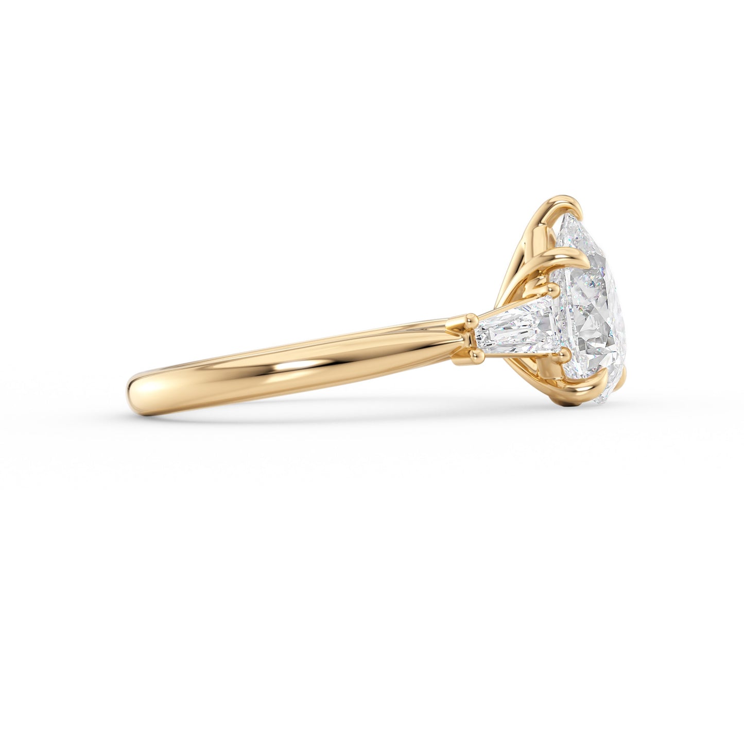Reagan-1.80 Carats Pear Moissanite Three Stone Engagement Ring